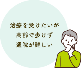 治療を受けたいが高齢で歩けず通院が難しい