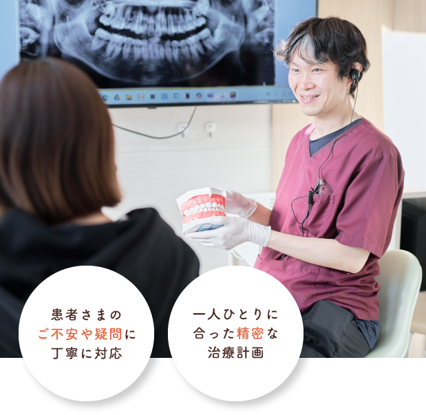 患者さまのご不安や疑問に丁寧に対応 一人ひとりに合った精密な治療計画